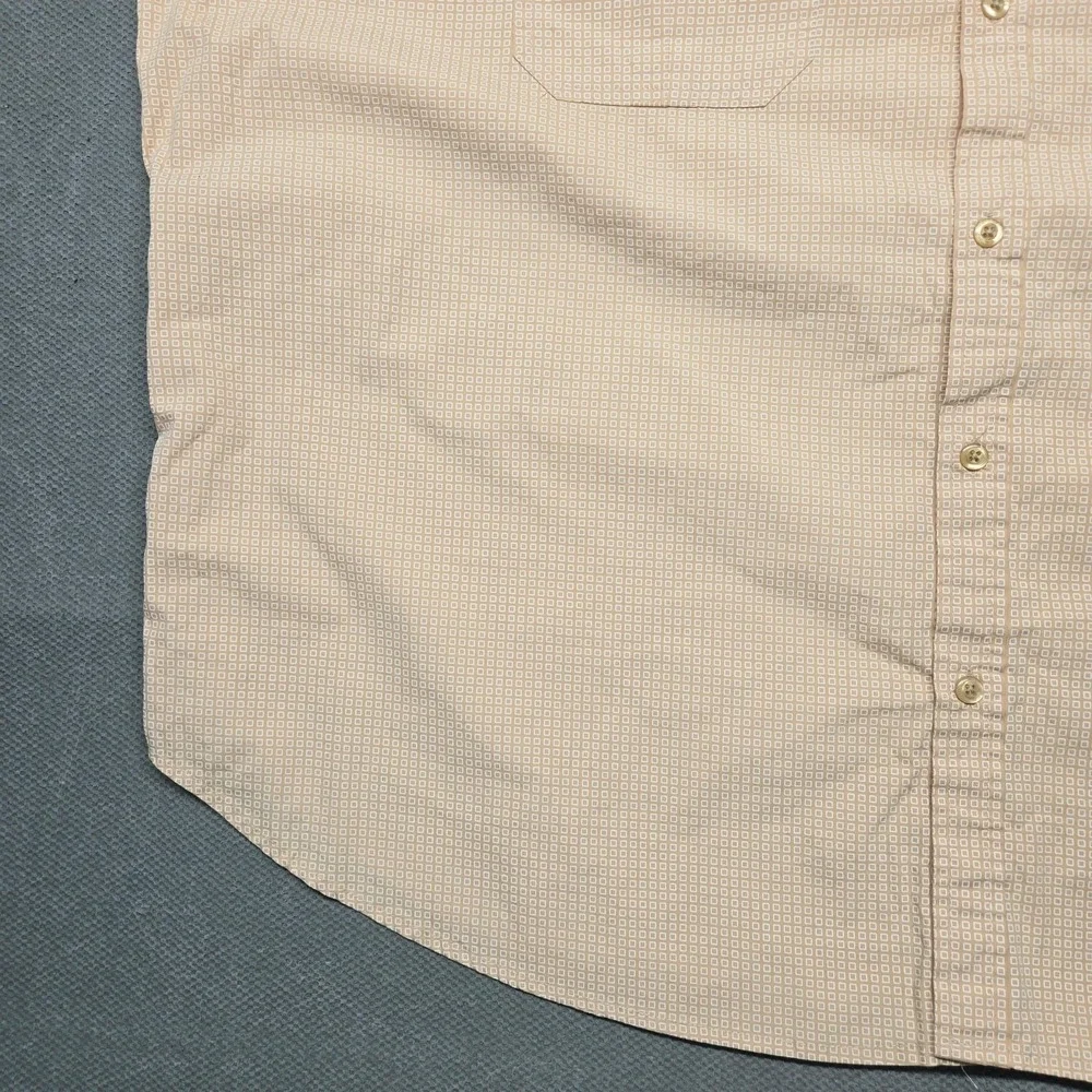 Steve's Jeans Shirt Mens‎ 3XL Beige Geometric Short Sleeve Button Up Casual